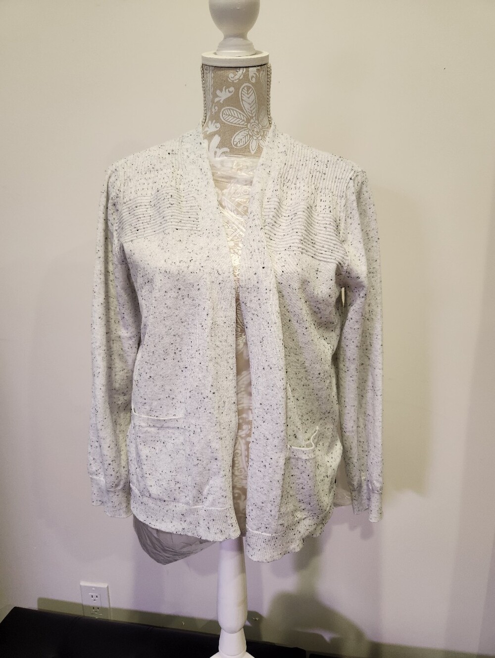 Verve Ami White Speckled Open Cardigan